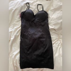 Black Satin Mini Dress in Small